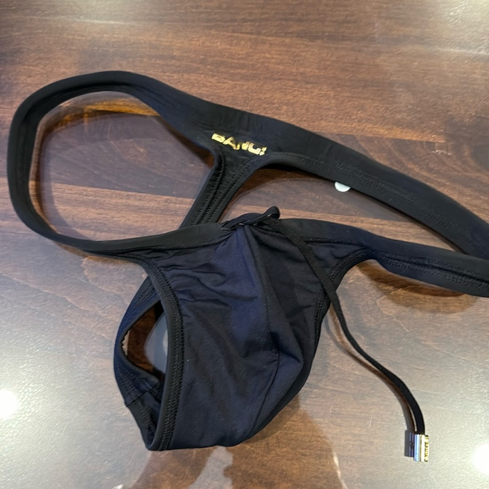 New Black Bang Swim Thong Medium
